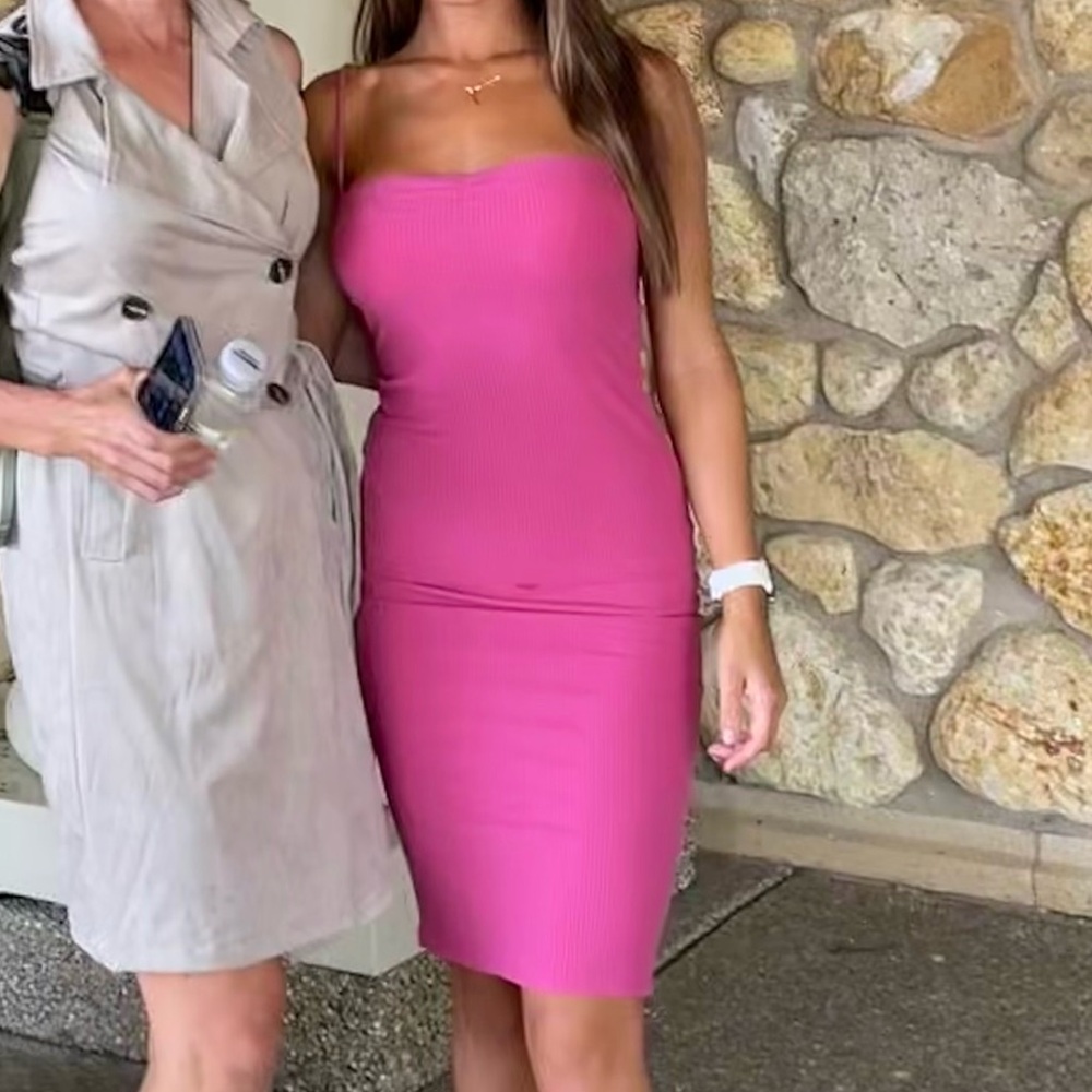Pink midi dress